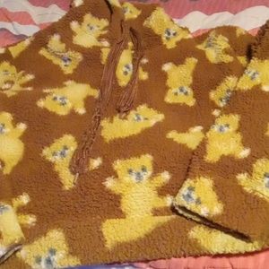 Women crop top sweater medium brown